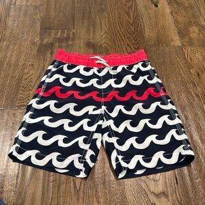 Gap kids swim trunks navy waves. Sz 6/7